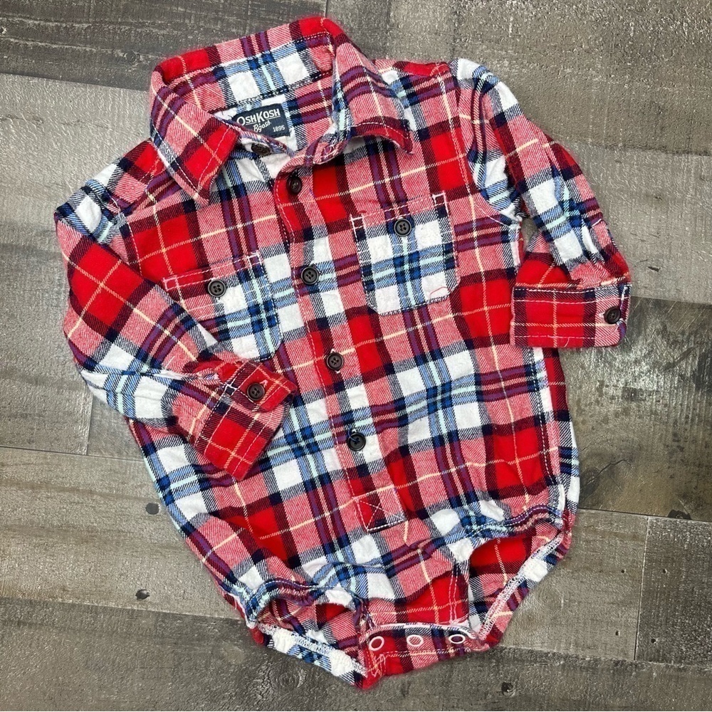 OshKosh B’gosh Long Sleeve Bodysuit Baby Boy size 12 month